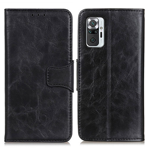 Leather Case Stands Flip Cover Holder M02L for Xiaomi Redmi Note 10 Pro 4G Black