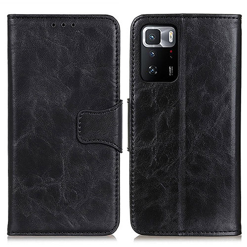 Leather Case Stands Flip Cover Holder M02L for Xiaomi Redmi Note 10 Pro 5G Black