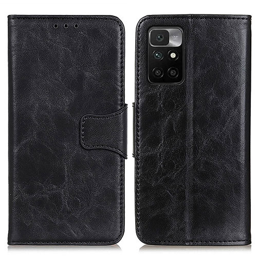 Leather Case Stands Flip Cover Holder M02L for Xiaomi Redmi Note 11 4G (2021) Black