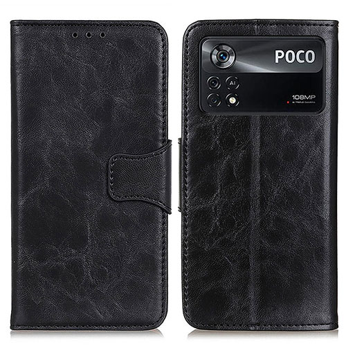 Leather Case Stands Flip Cover Holder M02L for Xiaomi Redmi Note 11E Pro 5G Black