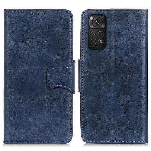 Leather Case Stands Flip Cover Holder M02L for Xiaomi Redmi Note 11S 4G Blue