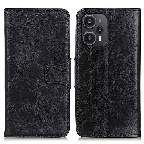 Leather Case Stands Flip Cover Holder M02L for Xiaomi Redmi Note 12 Turbo 5G Black