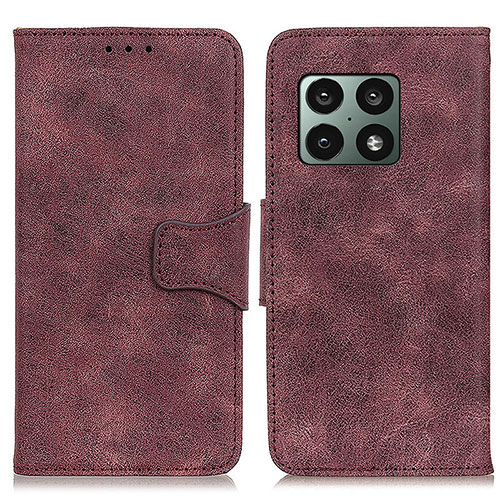 Leather Case Stands Flip Cover Holder M03L for OnePlus 10 Pro 5G Purple