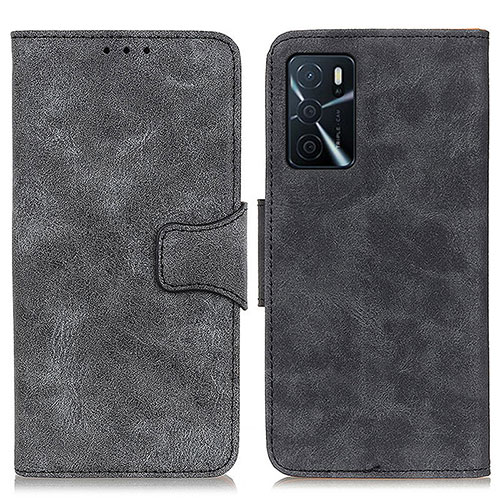 Leather Case Stands Flip Cover Holder M03L for Oppo A16s Black