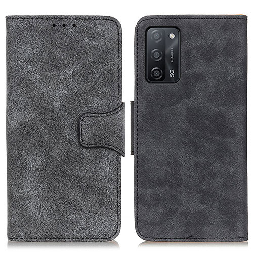 Leather Case Stands Flip Cover Holder M03L for Oppo A53s 5G Black