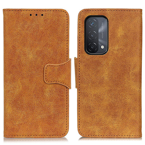 Leather Case Stands Flip Cover Holder M03L for Oppo A93 5G Khaki