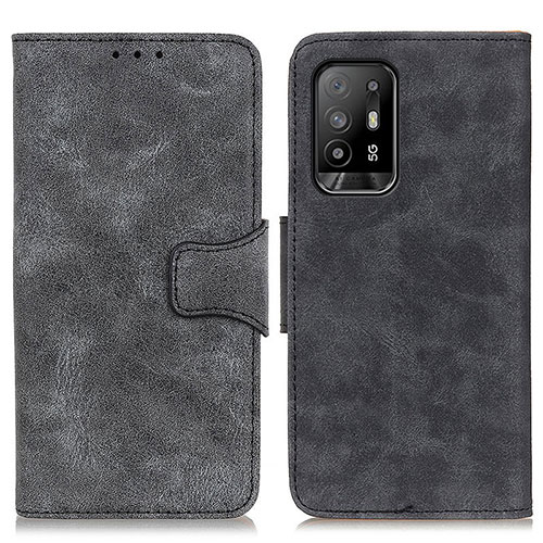 Leather Case Stands Flip Cover Holder M03L for Oppo F19 Pro+ Plus 5G Black