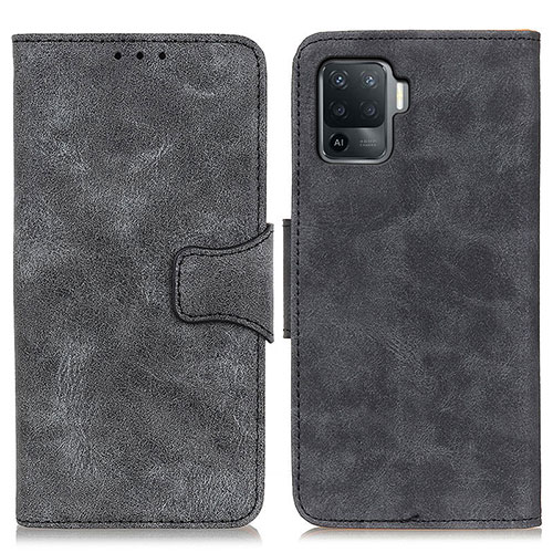 Leather Case Stands Flip Cover Holder M03L for Oppo Reno5 Lite Black