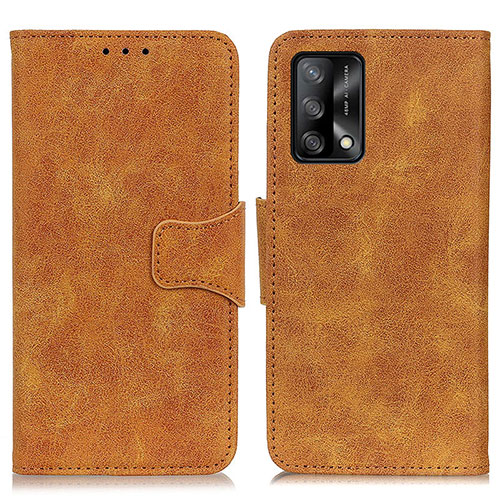 Leather Case Stands Flip Cover Holder M03L for Oppo Reno6 Lite Khaki