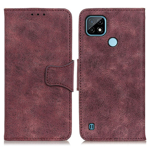 Leather Case Stands Flip Cover Holder M03L for Realme C21 Purple