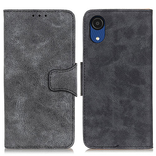 Leather Case Stands Flip Cover Holder M03L for Samsung Galaxy A03 Core Black