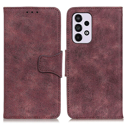 Leather Case Stands Flip Cover Holder M03L for Samsung Galaxy A33 5G Purple