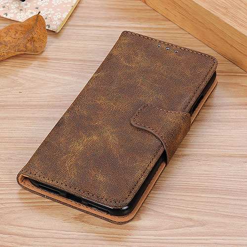 Leather Case Stands Flip Cover Holder M03L for Samsung Galaxy A52s 5G Brown