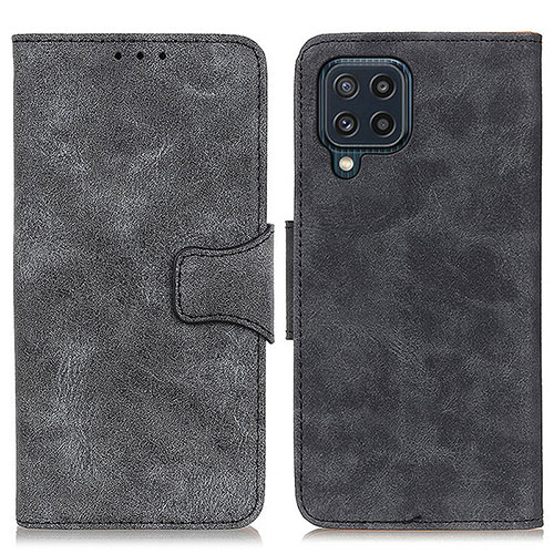 Leather Case Stands Flip Cover Holder M03L for Samsung Galaxy M32 4G Black