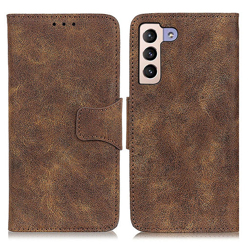 Leather Case Stands Flip Cover Holder M03L for Samsung Galaxy S21 Plus 5G Brown