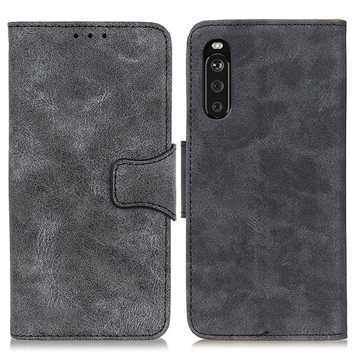 Leather Case Stands Flip Cover Holder M03L for Sony Xperia 10 III Black