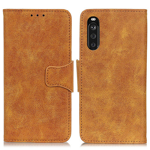 Leather Case Stands Flip Cover Holder M03L for Sony Xperia 10 III Lite Khaki