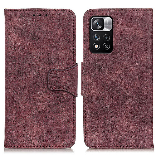 Leather Case Stands Flip Cover Holder M03L for Xiaomi Mi 11i 5G (2022) Purple