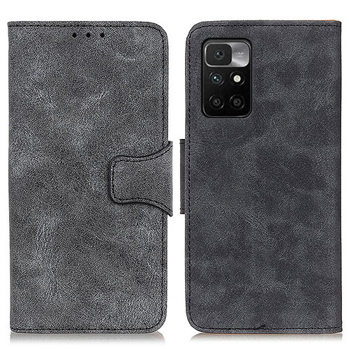 Leather Case Stands Flip Cover Holder M03L for Xiaomi Redmi 10 4G Black