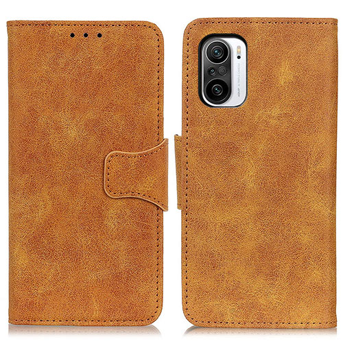 Leather Case Stands Flip Cover Holder M03L for Xiaomi Redmi K40 Pro+ Plus 5G Khaki