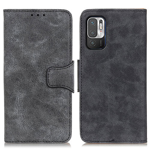 Leather Case Stands Flip Cover Holder M03L for Xiaomi Redmi Note 10 5G Black