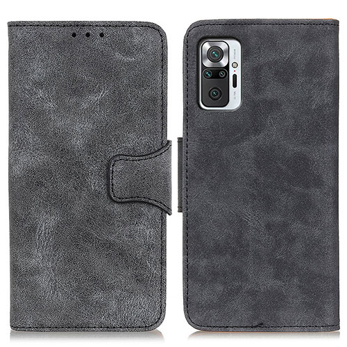 Leather Case Stands Flip Cover Holder M03L for Xiaomi Redmi Note 10 Pro 4G Black