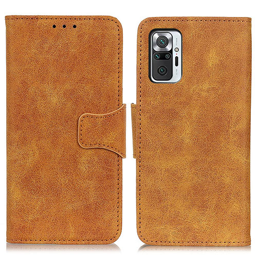 Leather Case Stands Flip Cover Holder M03L for Xiaomi Redmi Note 10 Pro 4G Khaki