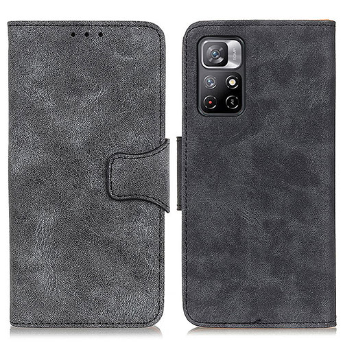 Leather Case Stands Flip Cover Holder M03L for Xiaomi Redmi Note 11 5G Black