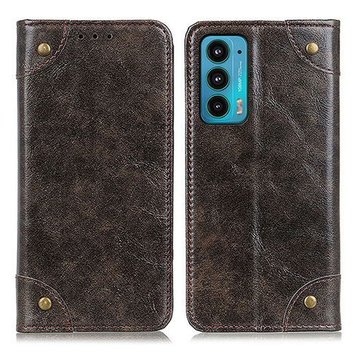 Leather Case Stands Flip Cover Holder M04L for Motorola Moto Edge 20 5G Bronze