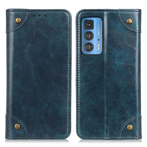 Leather Case Stands Flip Cover Holder M04L for Motorola Moto Edge 20 Pro 5G Blue