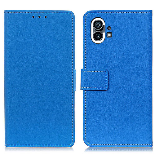 Leather Case Stands Flip Cover Holder M04L for Nothing Phone 1 Blue