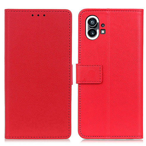 Leather Case Stands Flip Cover Holder M04L for Nothing Phone 1 Red