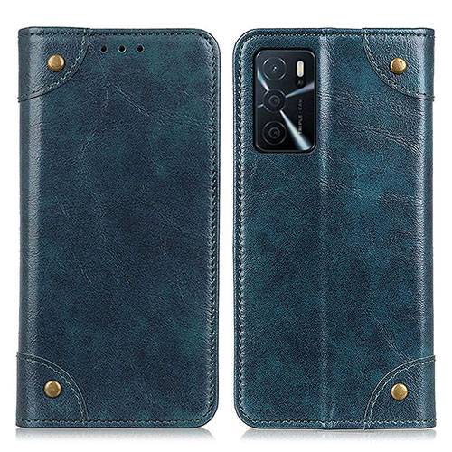 Leather Case Stands Flip Cover Holder M04L for Oppo A16s Blue