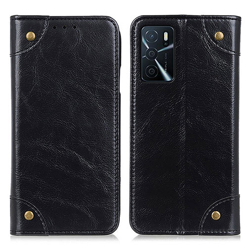 Leather Case Stands Flip Cover Holder M04L for Oppo A54s Black