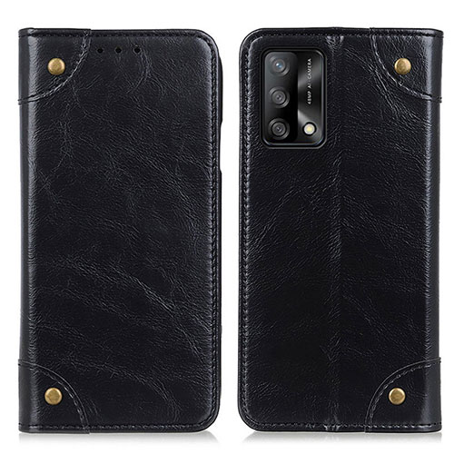 Leather Case Stands Flip Cover Holder M04L for Oppo A74 4G Black