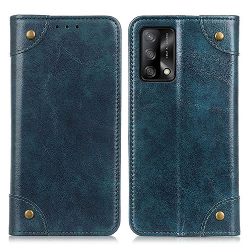 Leather Case Stands Flip Cover Holder M04L for Oppo A74 4G Blue