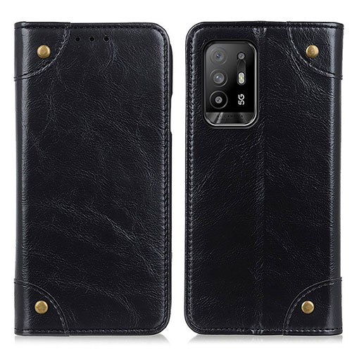 Leather Case Stands Flip Cover Holder M04L for Oppo A94 5G Black