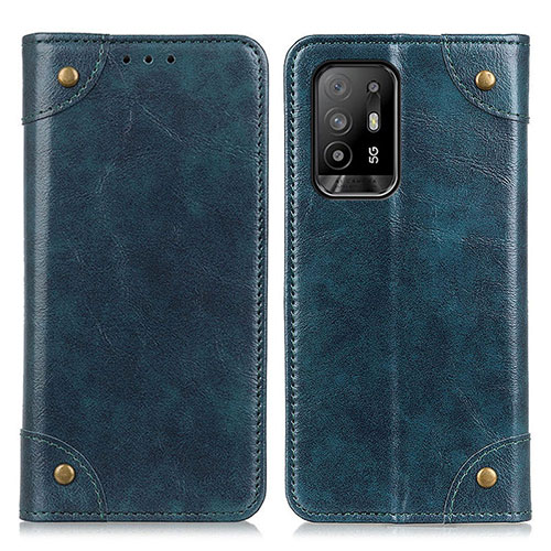 Leather Case Stands Flip Cover Holder M04L for Oppo A94 5G Blue