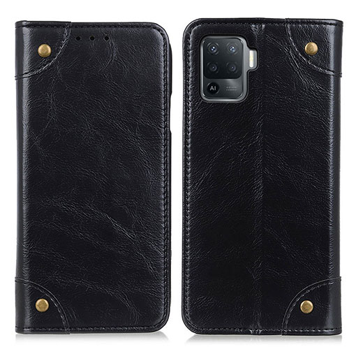 Leather Case Stands Flip Cover Holder M04L for Oppo F19 Pro Black