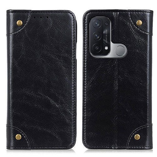 Leather Case Stands Flip Cover Holder M04L for Oppo Reno5 A Black