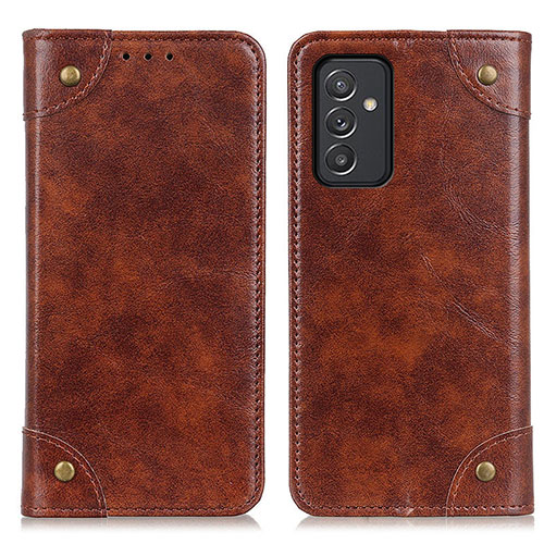 Leather Case Stands Flip Cover Holder M04L for Samsung Galaxy A05s Brown