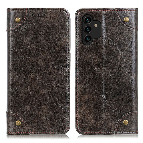 Leather Case Stands Flip Cover Holder M04L for Samsung Galaxy A13 4G Bronze