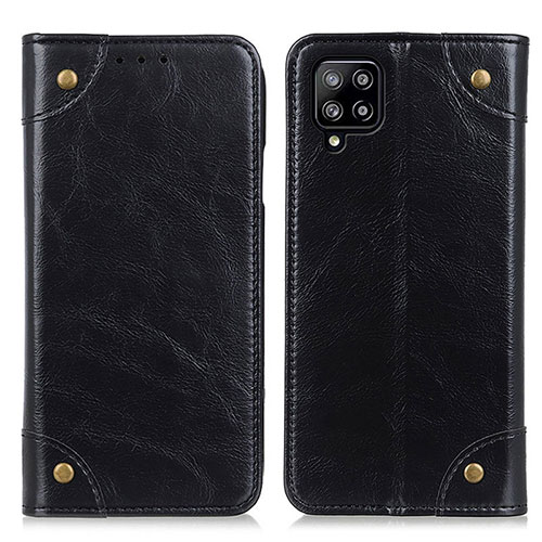 Leather Case Stands Flip Cover Holder M04L for Samsung Galaxy A22 4G Black