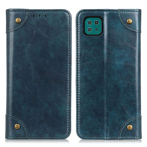 Leather Case Stands Flip Cover Holder M04L for Samsung Galaxy A22 5G Blue