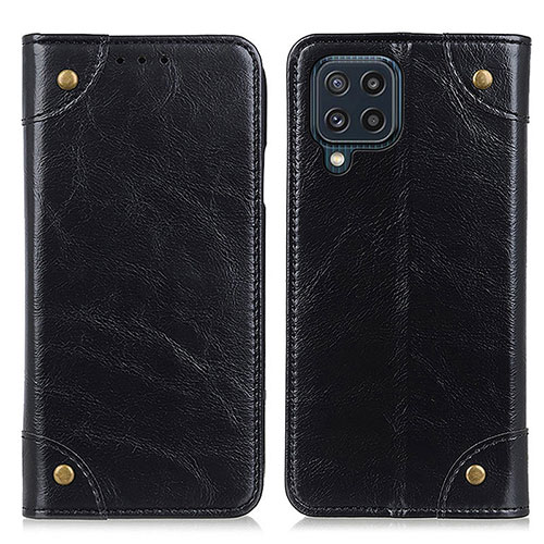 Leather Case Stands Flip Cover Holder M04L for Samsung Galaxy M32 4G Black