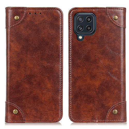 Leather Case Stands Flip Cover Holder M04L for Samsung Galaxy M32 4G Brown