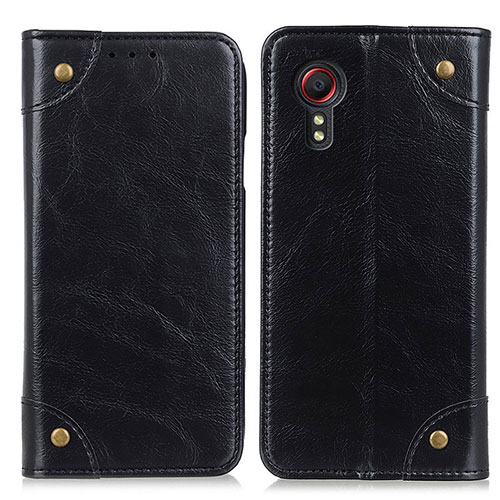 Leather Case Stands Flip Cover Holder M04L for Samsung Galaxy XCover 5 SM-G525F Black