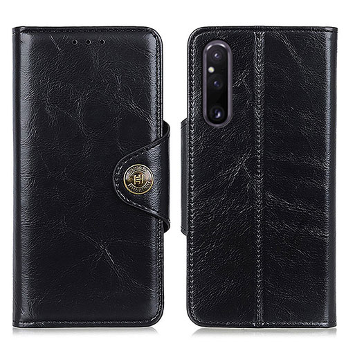 Leather Case Stands Flip Cover Holder M04L for Sony Xperia 1 V Black