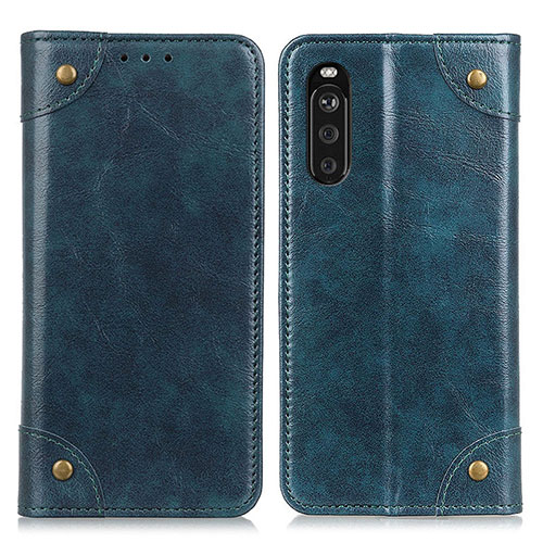 Leather Case Stands Flip Cover Holder M04L for Sony Xperia 10 III Lite Blue