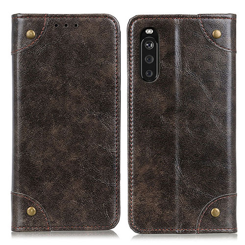 Leather Case Stands Flip Cover Holder M04L for Sony Xperia 10 III SO-52B Bronze